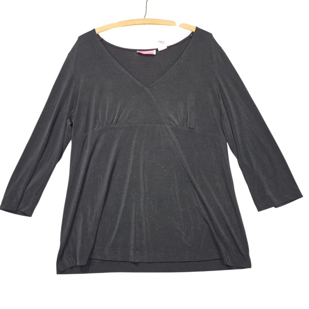 Liz Lange for Target Maternity V-Neck Empire Waist Top Black Sz M